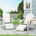 Outdoor Adirondack Chair with Retractable Ottoman (Set of 2) White