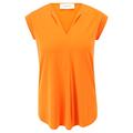 Cartoon Damen Blusenshirt unifarben Orange,40