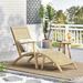 Outdoor Wicker Lounge Chair with Ottoman, Light Brown