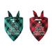 2 Pack Classic Triangle Merry Christmas Printing Plaid Xmas Pet Scarf Bibs Kerchief Gifts Set - Style 5+Style 6