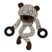 Dog Squeaky Plush Toys Durable Squeak Plush Animal Dog Toys Long Legs Cute Cattle Bear Monkey Plush Soft Dog Toys for Teeth Cleaning Small Stuffed Animal Puppy Toys for Dog Pets