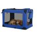 YRLLENSDAN 36 Inch Collapsible Dog Crates for Medium Dogs 3-Door Foldable Dog Crate Collapsible Dog Kennel Soft Dog Kennel Portable Dog Crates with Mesh Windows for Indoor Outdoor Blue