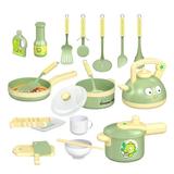 Tarmeek 19Pcs Kids Kitchen Toy Accessories Toddler Pretend Cooking Playset with Play Pots Pans Utensils Cookware Toys Play Food Set Canned Toy Vegetables Learning Gift for Girls Boys