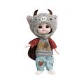 Cute Zodiac Animal Doll Flexible Baby Princess Toy with Removable Outfits for Kids Girl Birthday Gifts Decorations Favor