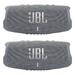 JBL Charge 5 - Waterproof Portable Bluetooth Speaker - Gray/Gray (Pair)