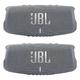 JBL Charge 5 - Waterproof Portable Bluetooth Speaker - Gray/Gray (Pair)