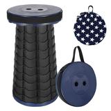 shuaien Portable Telescopic Stool Collapsible & Retractable Folding Stool for Adults Lightweight Telescoping Foldable Stool Load Capacity 600 lbs for Camping Fishing Hiking Outdoor Indoor(Dark Blue)