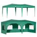 10 x20 Pop Up Canopy Outdoor Portable Party Folding Tent with 6 Removable Sidewalls + Carry Bag + 4pcs Weight Bag Camping Tent for Outdoor Events Green