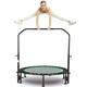 ANCHEER 40 Foldable Mini Trampoline with Bungees Fitness Trampoline Workout Max Load 450lbs Adjustable Foam Handle Indoor Exercise Trampoline Green
