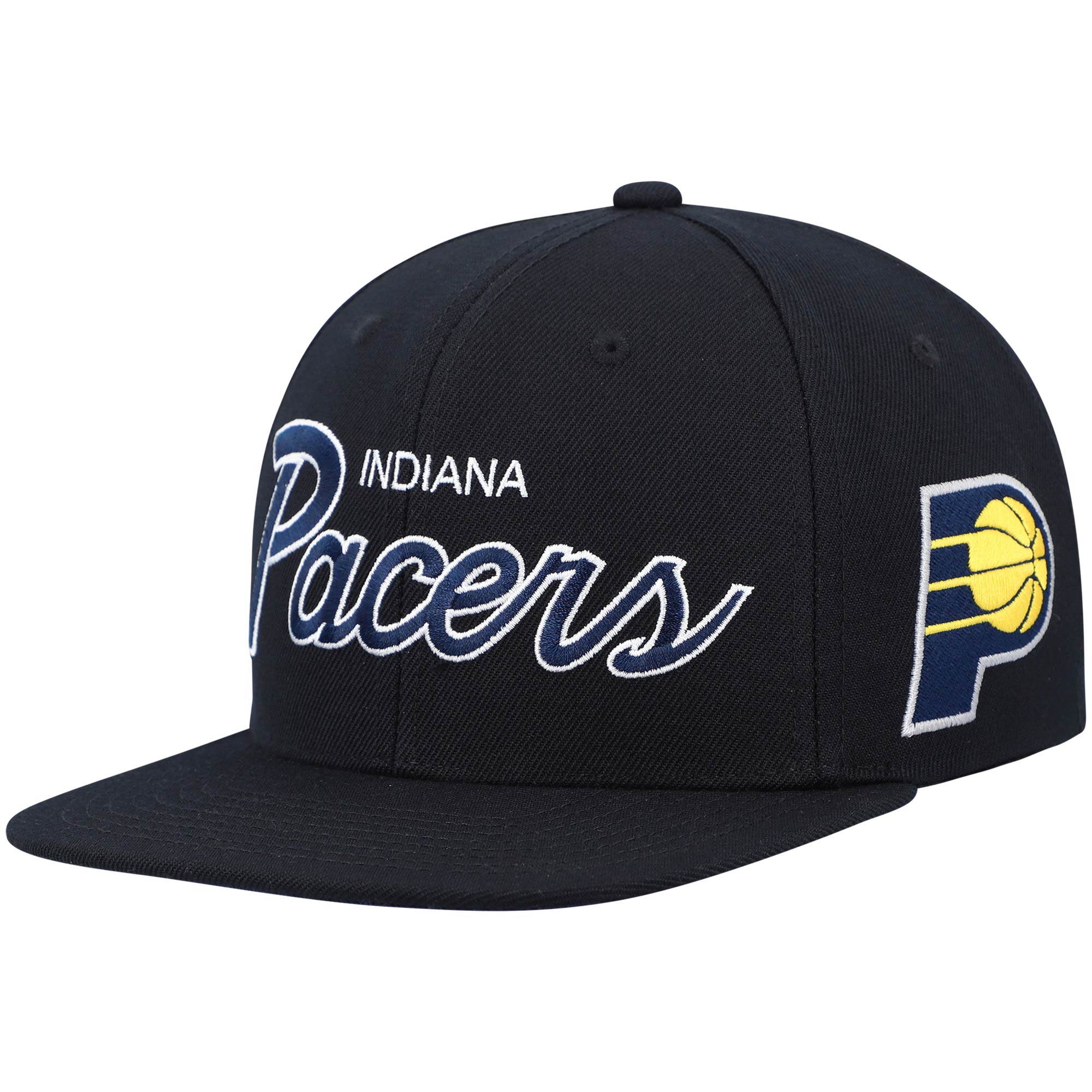 Mitchell & Ness Herren-Snapback-Mütze „Hardwood Classics Script 2.0“ der Indiana Pacers in Schwarz Image