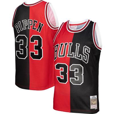 Mitchell & Ness Scottie Pippen – Rot/Schwarzes Chicago Bulls Hardwood Classics 1997/98 Split Swingman-Trikot für Herren Image