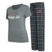 Women's Concepts Sport Charcoal/Gray Washington State Cougars Arctic T-Shirt & Flannel Pants Sleep Set