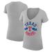 Women's G-III 4Her by Carl Banks Heather Gray Texas Rangers City Graphic V-Neck Fitted T-Shirt