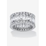Women's Platinum over Sterling Silver Cubic Zirconia Eternity Bridal Ring by PalmBeach Jewelry in Cubic Zirconia (Size 9)