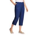 Plus Size Women's Freedom Waist Chino Capri by Woman Within in Navy Polka Dots (Size 28 W)