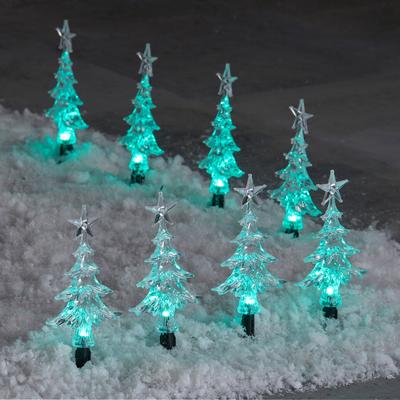 Christmas Tree Pathway Lights, Set of 8 by BrylaneHome in Christmas Tree