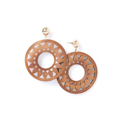 Women's Wood Cutout Circle Earrings by Accessories...