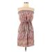 Charlie Jade Casual Dress - Mini Open Neckline Sleeveless: Tan Dresses - Women's Size Large