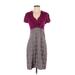 Jody California Casual Dress V Neck Short sleeves: Purple Dresses - Women's Size 4