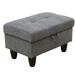 Ebern Designs 28.5" Wide Tufted Rectangle Storage Ottoman Cotton in Gray | 17.5 H x 28.5 W x 19 D in | Wayfair E2CC56C6EFAE4A2D95CE2148D13B0BD9