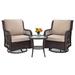 Red Barrel Studio® Celiyah Wicker Outdoor Dining Armchair w/ Cushion Wicker/Rattan in Brown | 35 H x 28.5 W x 29 D in | Wayfair