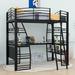 Isabelle & Max™ Akiya Twin Size Loft Bed w/ 4 Layers of Shelves Metal in Black | 76.7 H x 56.7 W x 77.1 D in | Wayfair