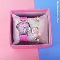 Montre à quartz analogique pour enfants avec bracelet motif de chat fromage mignon montres pour