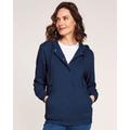 Blair Women's Hooded Fleece Snap Jacket - Blue - 3XL - Womens