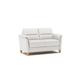 CAVADORE Leder 2er-Sofa Palera / Landhaus-Couch mit Federkern + massiven Holzfüßen / 149 x 89 x 89 / Leder Weiß