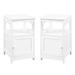 End Table with Cabinet in White Wood Finish - Set of 2 - 54 x 84