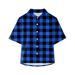 Rovga Summer Boys Girls Toddler T-Shirts Baby Boy Clothes Plaid Letters Print Shirts Short Sleeve Button Down Lapel Neck Tops T Shirt