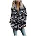 Women s Winter Warm Faux Fur Cardigans Dye ed Lapel Long Sleeve Jackets Casual Plus Size Button Down Coats