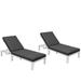 HomeStock Antique Accents Modern Outdoor White Chaise Lounge Chair With Cushions