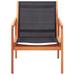 vidaXL Patio Lounge Chair Black Solid Wood Eucalyptus and Textilene