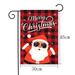 Merry Christmas Garden Yard Flag 12 x 18 Double Sided Polyester Santa Claus Red Black Plaid Tartan Checkered House Flag Banners for Patio Lawn Outdoor Home Decor