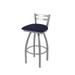 Holland Bar Stool 30 in. Jackie Low Back Swivel Outdoor Bar Stool with Breeze Sapphire Seat Stainless Steel