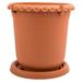 plastic flower pot 1 Set Plastic Flower Pot Thick Resin Plant Pot Chinese Rose Flowerpot (Brown)