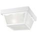 Westinghouse 66976 Two-Light Flush-Mount Outdoor Fixture w/ Glass Panel White Each