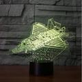 3D Night lamp 3D lamp 3D Illusion Night Lights 3D Airplane Optical Illusion Desk Lamp 7 Color USB Touch Switch Desk Night Light (G)