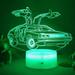 YSTIAN 3D car Night Light Lamp Illusion Night Light 7 Color Changing Table Desk Decoration Lamps Gift Acrylic Flat ABS Base USB Cable Toy