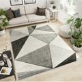 Modern Geometric Triangles Hand-Carved Soft Living Room Area Rug