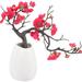 Artificial Plum Blossom Fake Plum Blossom in Pot Artificial Decorative Potted Flower Bonsai