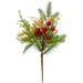 Simulated Needle Single Pine Snowy Flower Christmas Picks Red Berry Picks Artificial Holly Pine Sprays Picks Fake Berries Pine Cones for Christmas Crafts Party Festive Home Tree Decor