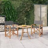 Latitude Run® Director's Chairs Solid Teak Wood in Gray/Brown | 33.5 H x 22.6 W x 21.5 D in | Outdoor Furniture | Wayfair