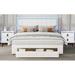 Wrought Studio™ Gajate Queen Upholstered Platform 3 Piece Bedroom Set Upholstered in White | 45.7 H x 64 W x 78.5 D in | Wayfair