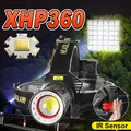 XHP360 Super lumineux longue portée Zoomable torche d'urgence puissant phare LED Portable extérieur