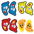 Lot de 3 feuilles d'autocollants petits pieds pour chambre d'enfant stickers de sol imperméables