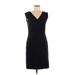 Adrianna Papell Casual Dress - Party V Neck Sleeveless: Black Print Dresses - Women's Size 8