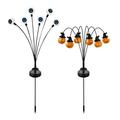 Pumpkin Solar Lights | 2PCS Solar Lights Outdoor Stake Lights Warm Light LED Pumpkin Decorations | 3D Decorative Solar Landscape Lights Halloween Pathway Lights for Outdoor Garden