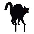 Cat Garden Statue | Halloween Spooky Acrylic Cat Stake Silhouettes | Waterproof Cat Garden Decor Yard Art for Garden Lawn Patio Outdoor Decoration